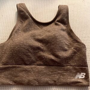 New Balance Chocolate Brown Ribbed Sports Bra